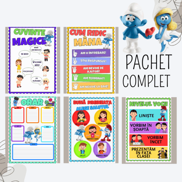 Pachet Educațional Complet pentru Clasă și Acasă Ștrumfi - imagine 2