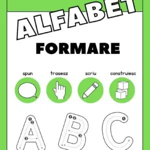 Alfabet – Trasează, Construiește, Spune, Scrie (PDF Imprimabil) | Peste 40 de Fișe Educaționale pentru Învățarea Literelor Mari