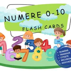 Flashcarduri Educative Numere 0–10 (PDF Printabil) – Învățare Distractivă pentru Copii 3–6 Ani | Trasează, Recunoaște, Numără