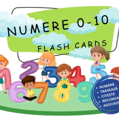 Flashcarduri Educative Numere 0–10 (PDF Printabil) – Învățare Distractivă pentru Copii 3–6 Ani | Trasează, Recunoaște, Numără