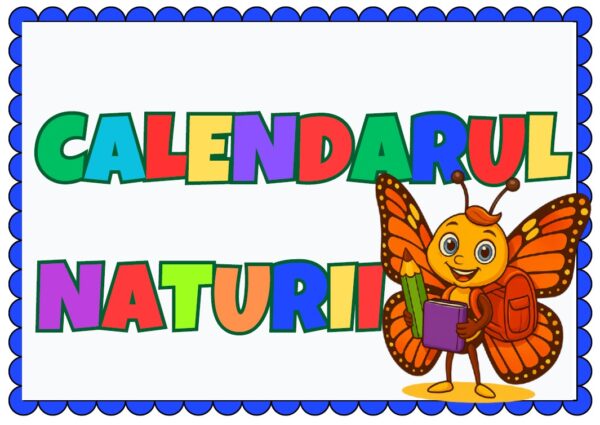 🌿 Calendarul Naturii Fluturași – Set Educațional Digital Printabil pentru Grădiniță și Școală (PDF)