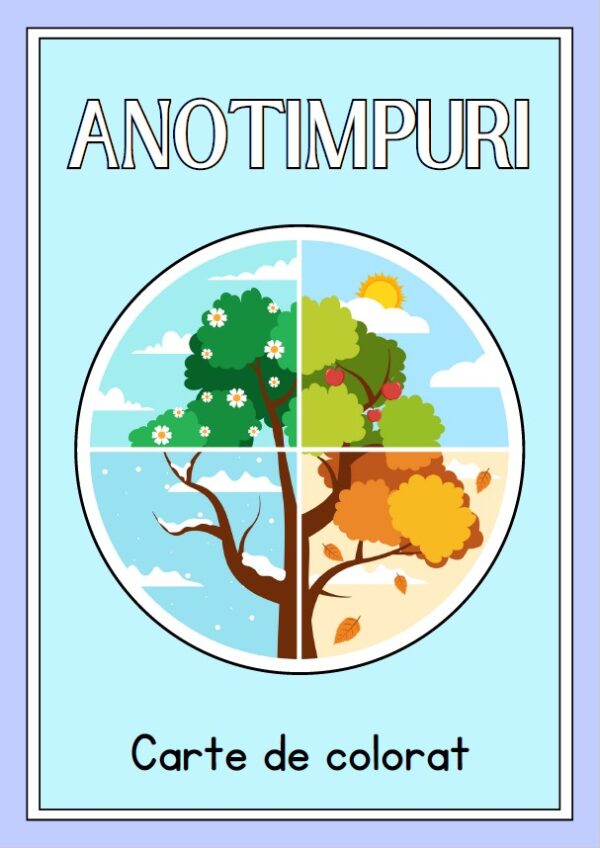🎨 Carte de Colorat – Anotimpurile (PDF Printabil pentru Copii)
