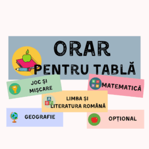 🗓 Orar pentru Tablă – Discipline Școlare Clasele a III-a și a IV-a (PDF Printabil)