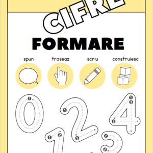 🔢 Cifre – Formare Completă prin Trasare, Construire, Rostire și Scriere (PDF Imprimabil, 20 pagini)